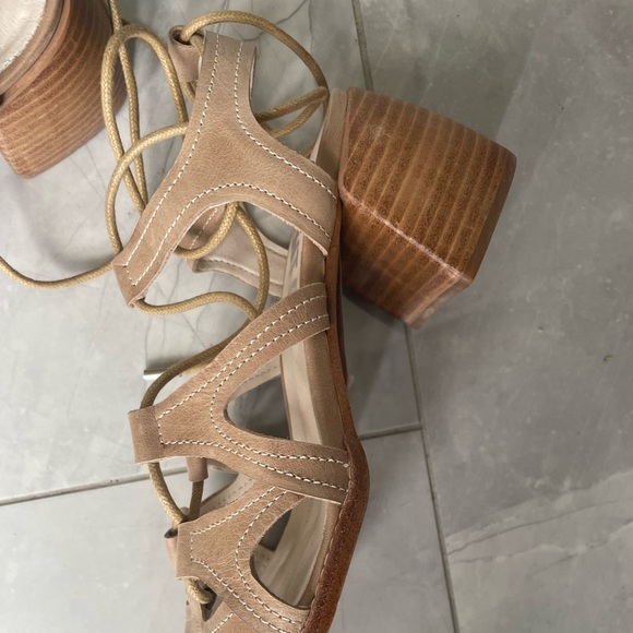 Worn once - super fun lace up heels from Anthropologie. Sexy & comfortable. - Picture 2 of 3